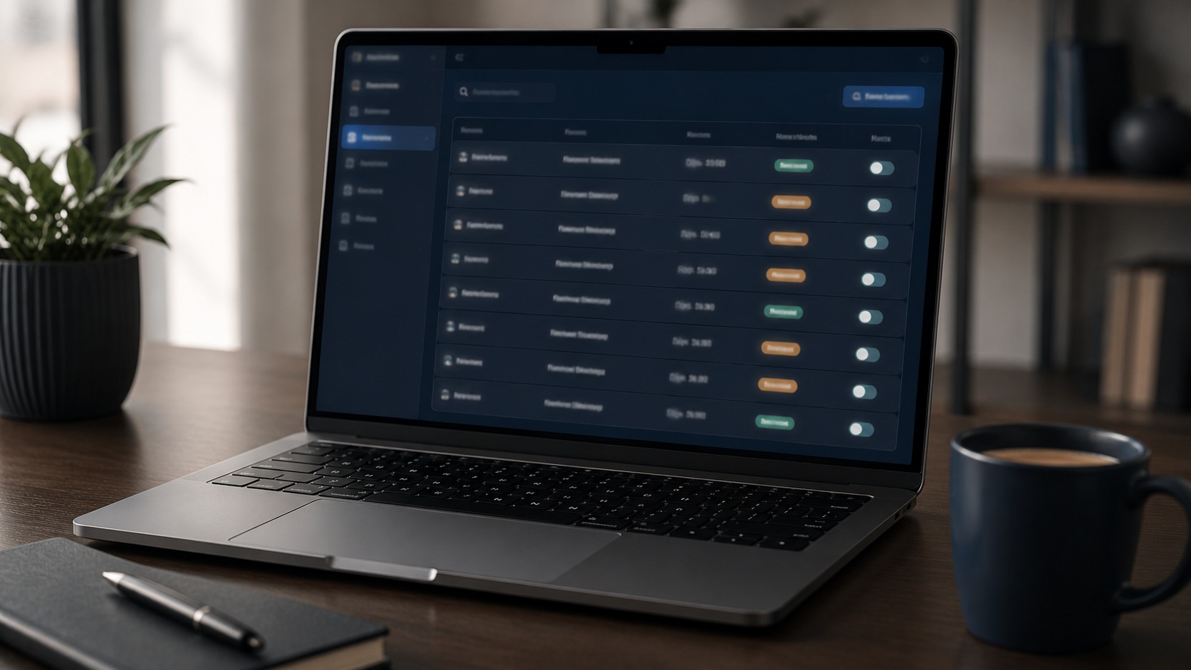 A laptop showing an email alias management dashboard